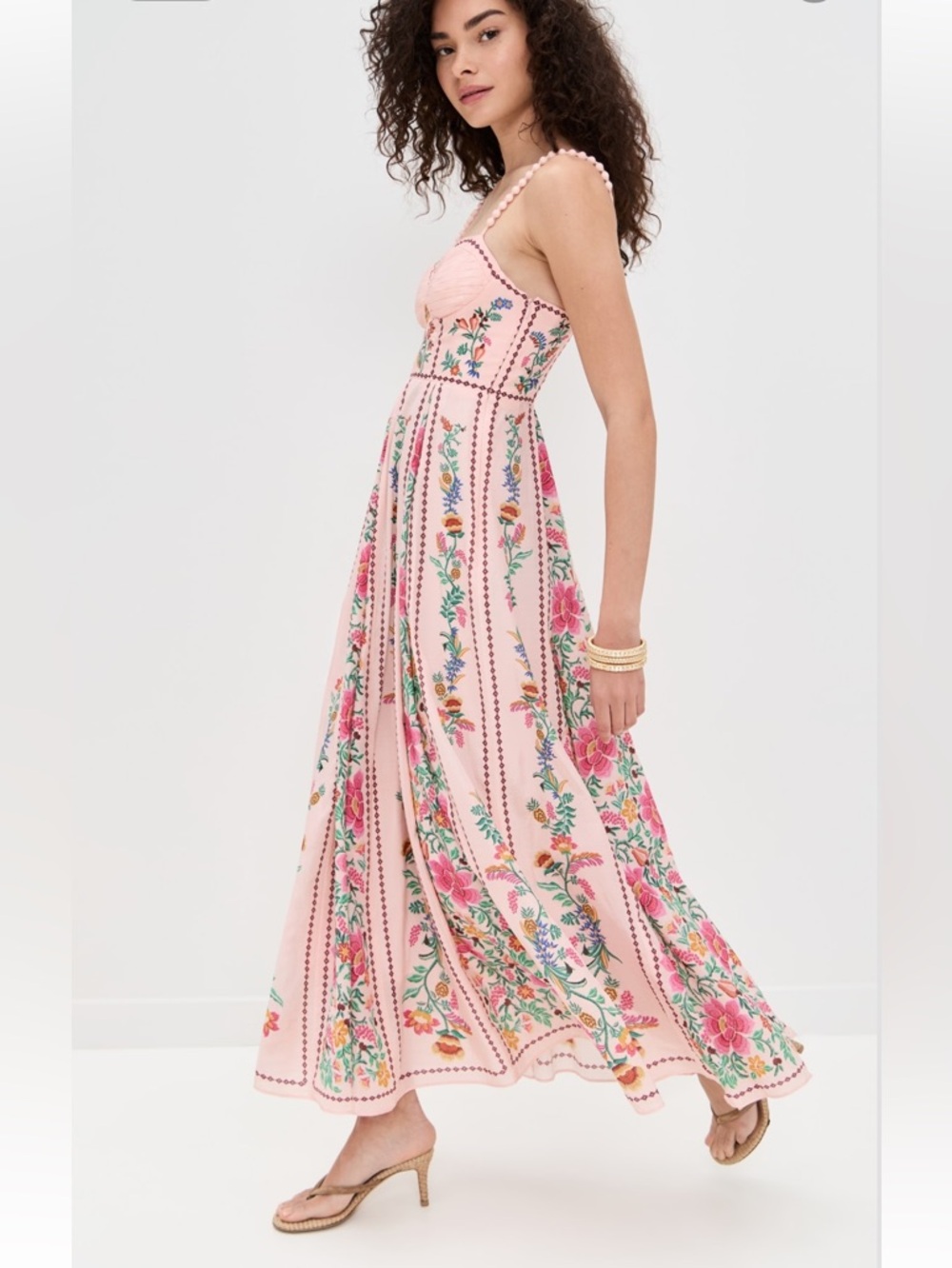 Farm Rio Delicate Forest Pink Maxi Dress - Picture 3 of 16